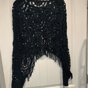 Elegant Black Crochet Sweater